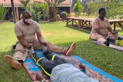Massage demonstrations during the training