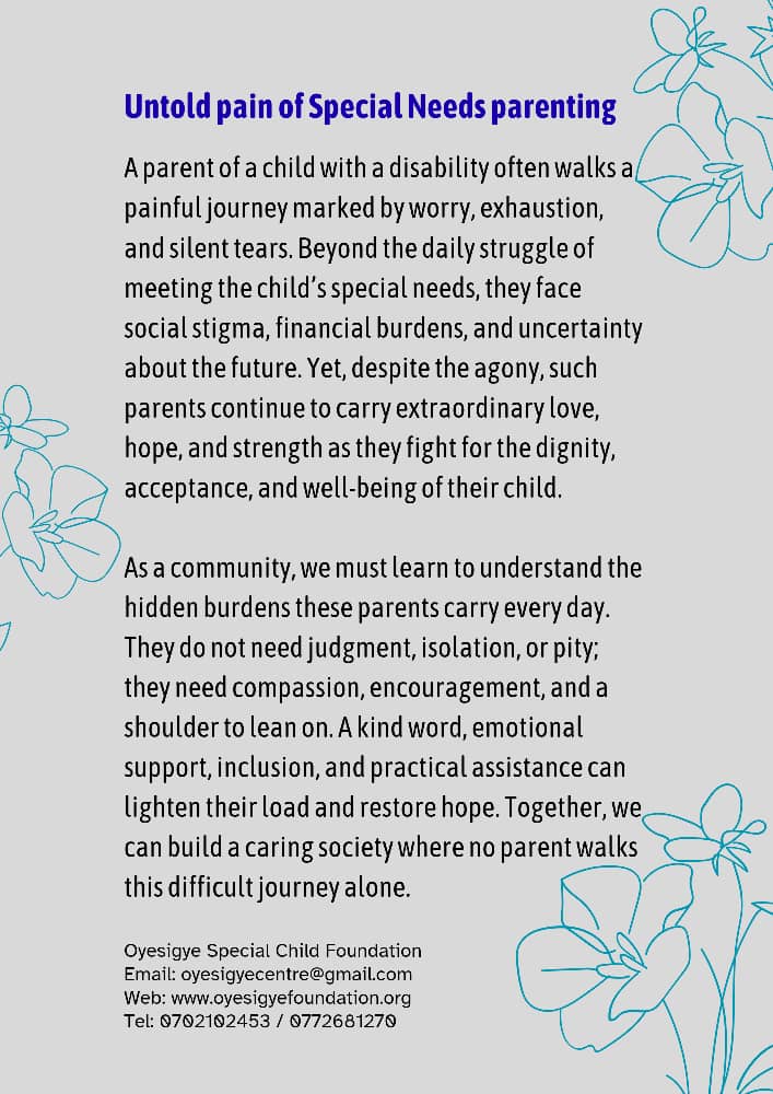 Untold pain of Special Needs parenting